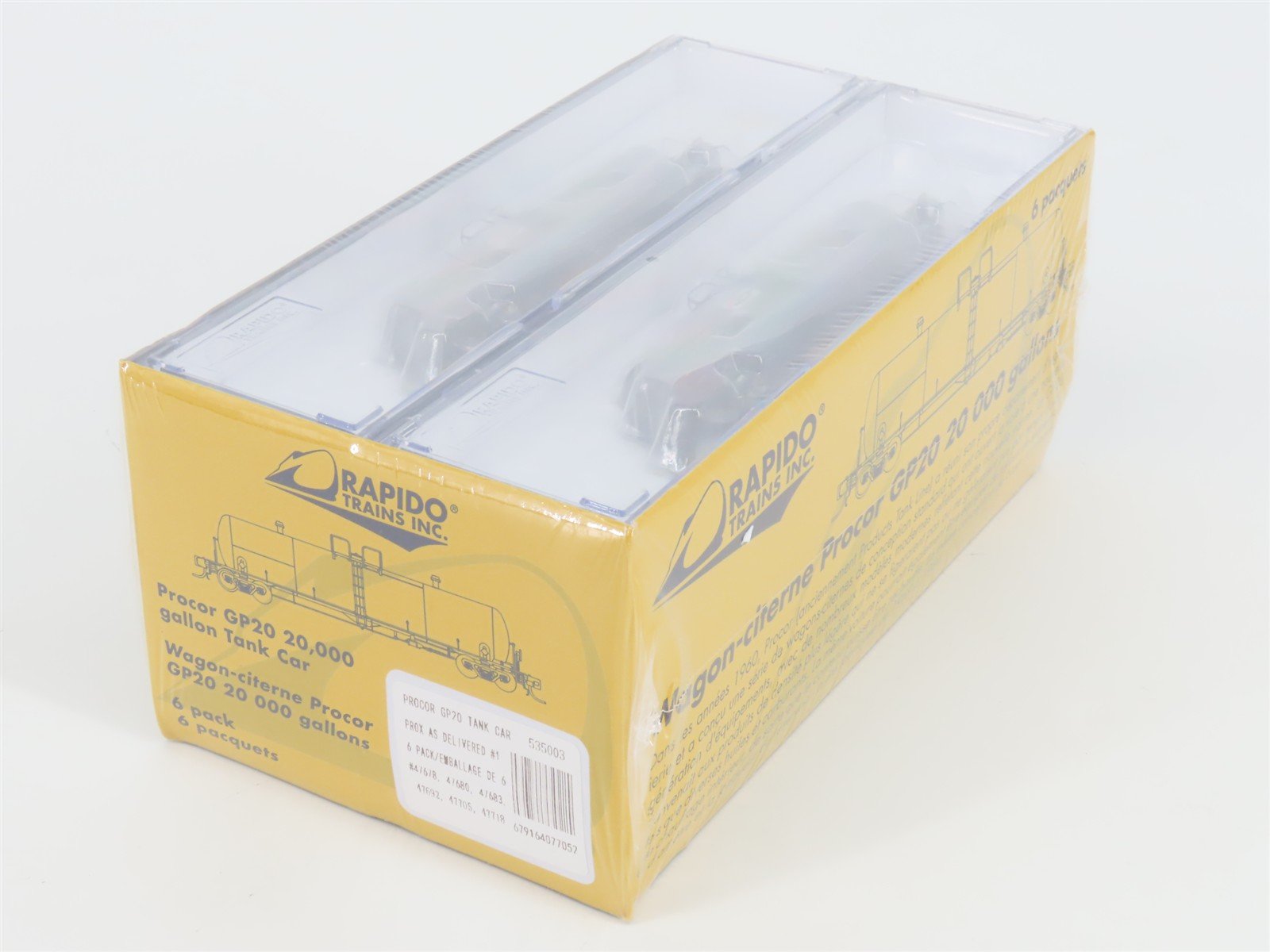 N Scale Rapido 535003 PROX Procor GP20 20k Gallon Tank Car 6-Pack - SEALED