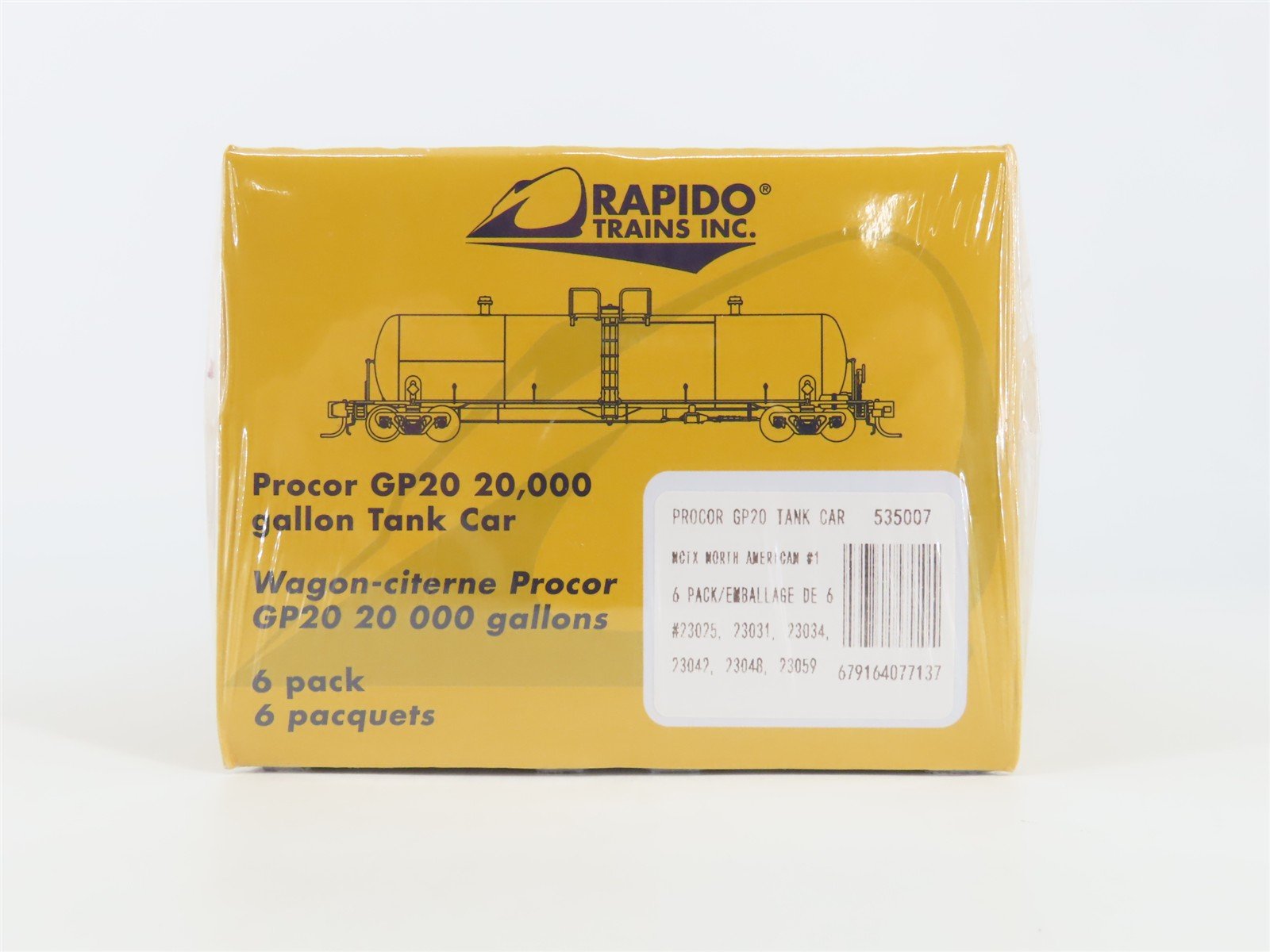 N Scale Rapido 535007 NCTX North American Procor GP20 Tank Car 6-Pack - SEALED