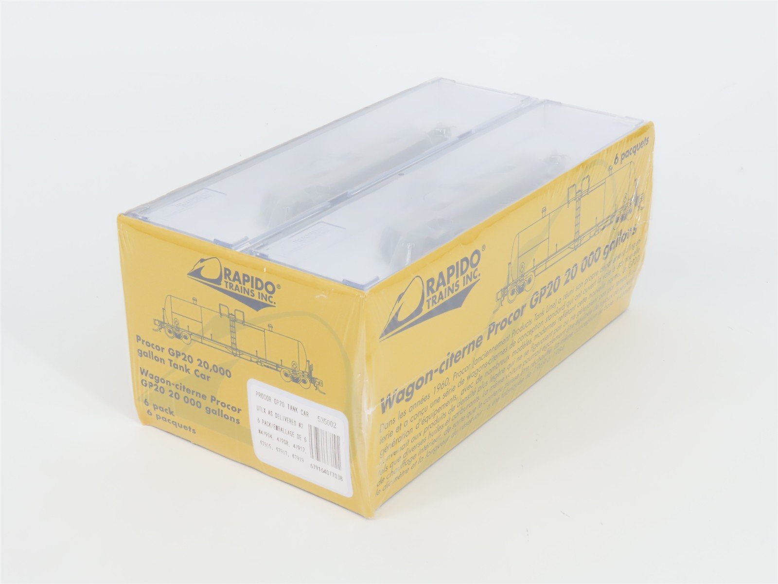 N Scale Rapido 535002 UTLX Procor GP20 20k Gallon Tank Car 6-Pack - SEALED