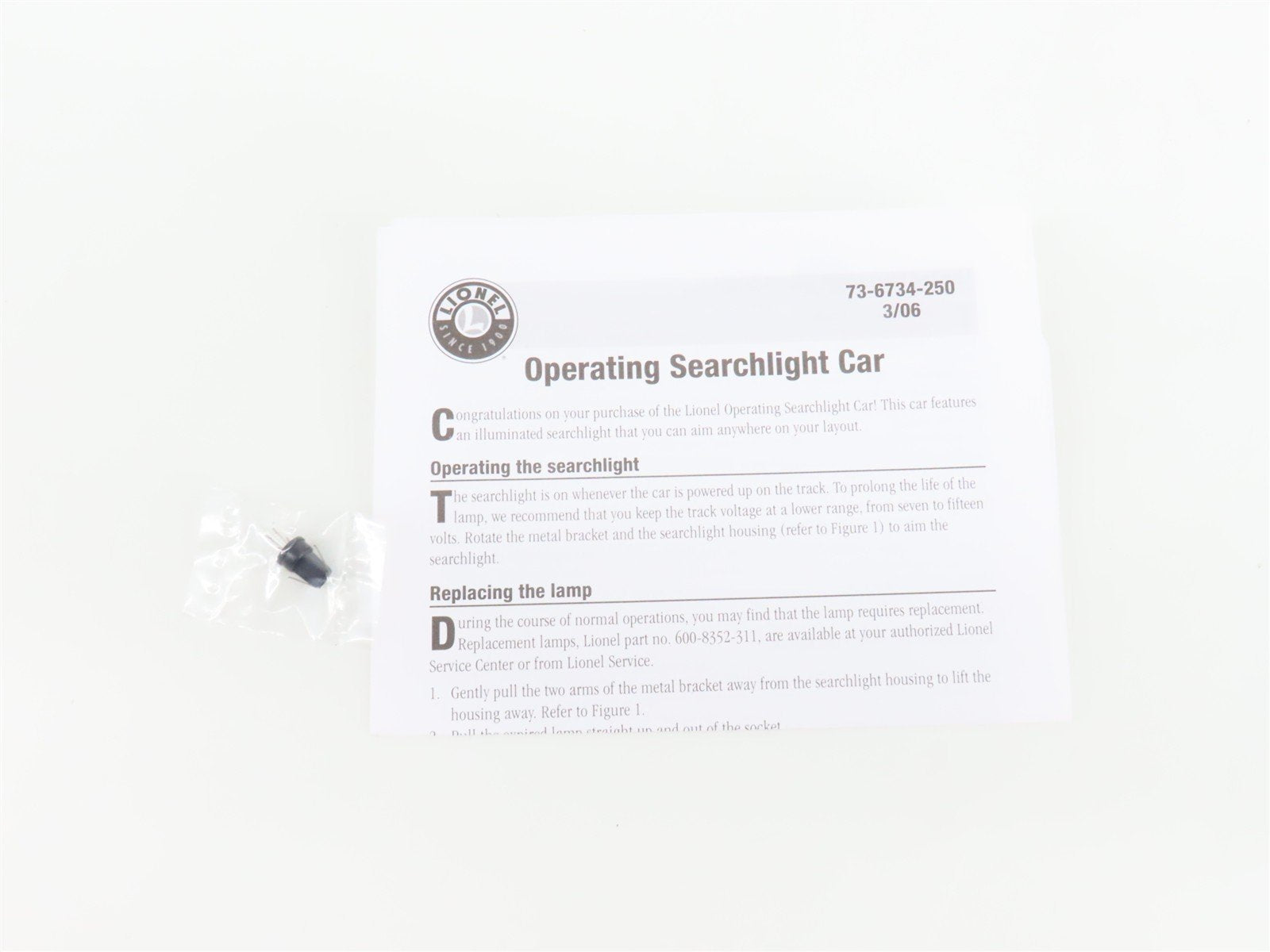 O Gauge 3-Rail Lionel 6-36810 PRR Pennsylvania Searchlight Flatcar #636810