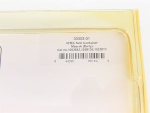 HO Scale Intermountain/A-Line 30303-01 Maersk Line 40' Ribside Container 3-Pack