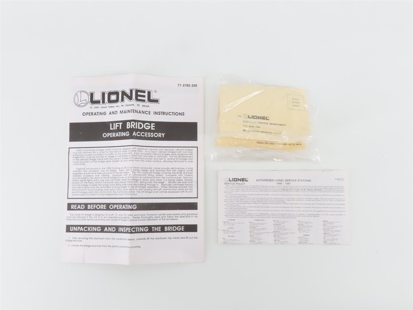 O 1/48 Scale 6-12782 Operating Lift Bridge