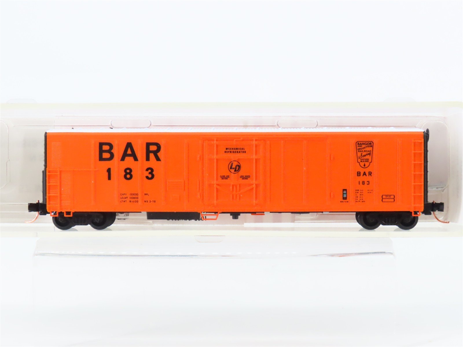N Scale Red Caboose RN-18813-3 BAR Bangor & Aroostook 57' Mech Reefer #183