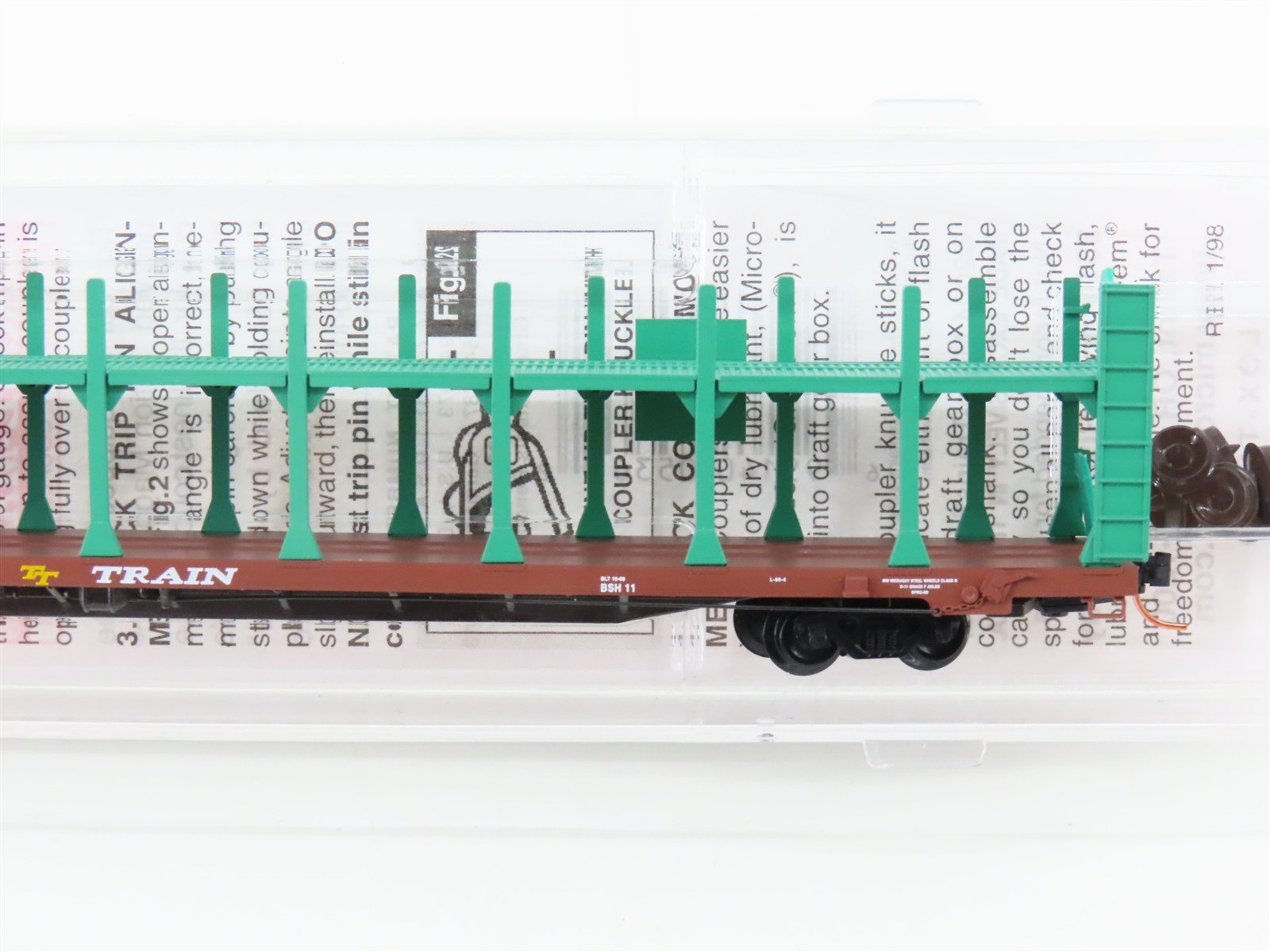 N Micro-Trains MTL 112520 TTBX Penn Central 89' Bi-Level Open Auto Rack #962577