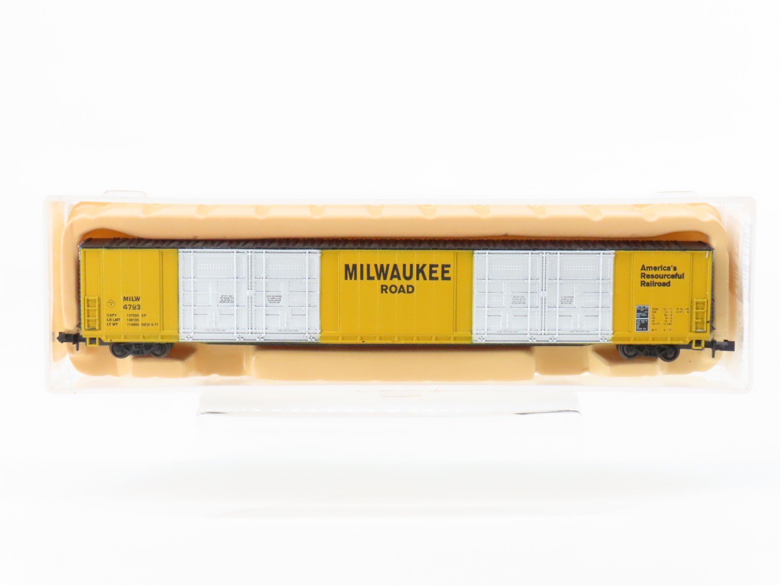 N Scale Con-Cor 0001-555614(3) MILW Milwaukee Road 85' Hi-Cube Box Car #4793