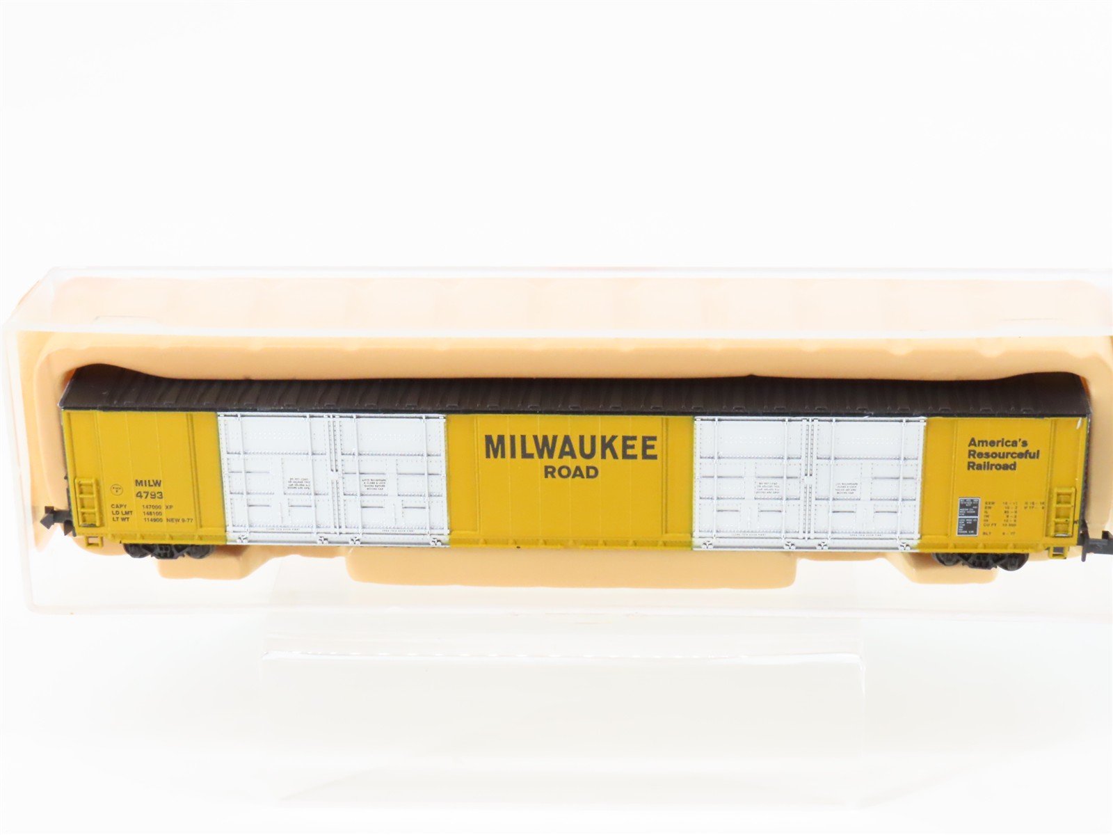 N Scale Con-Cor 0001-555614(3) MILW Milwaukee Road 85' Hi-Cube Box Car #4793