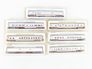 N Scale Con-Cor ATSF Santa Fe Smooth-Side Passenger 7-Car Set