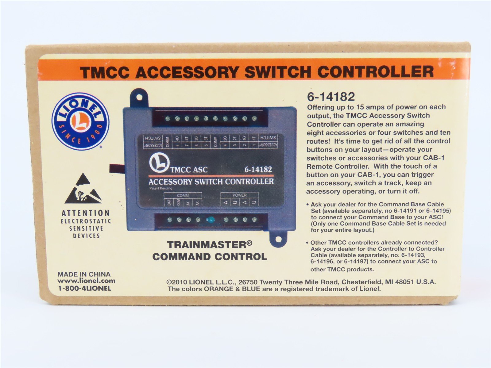 Lionel 6-14182 TMCC Accessory Switch Controller for TrainMaster Command Control