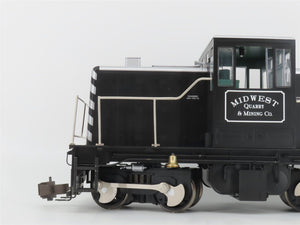 G Scale Bachmann 81896 Midwest Quarry & Mining Co GE 45-Ton Side Rod Diesel