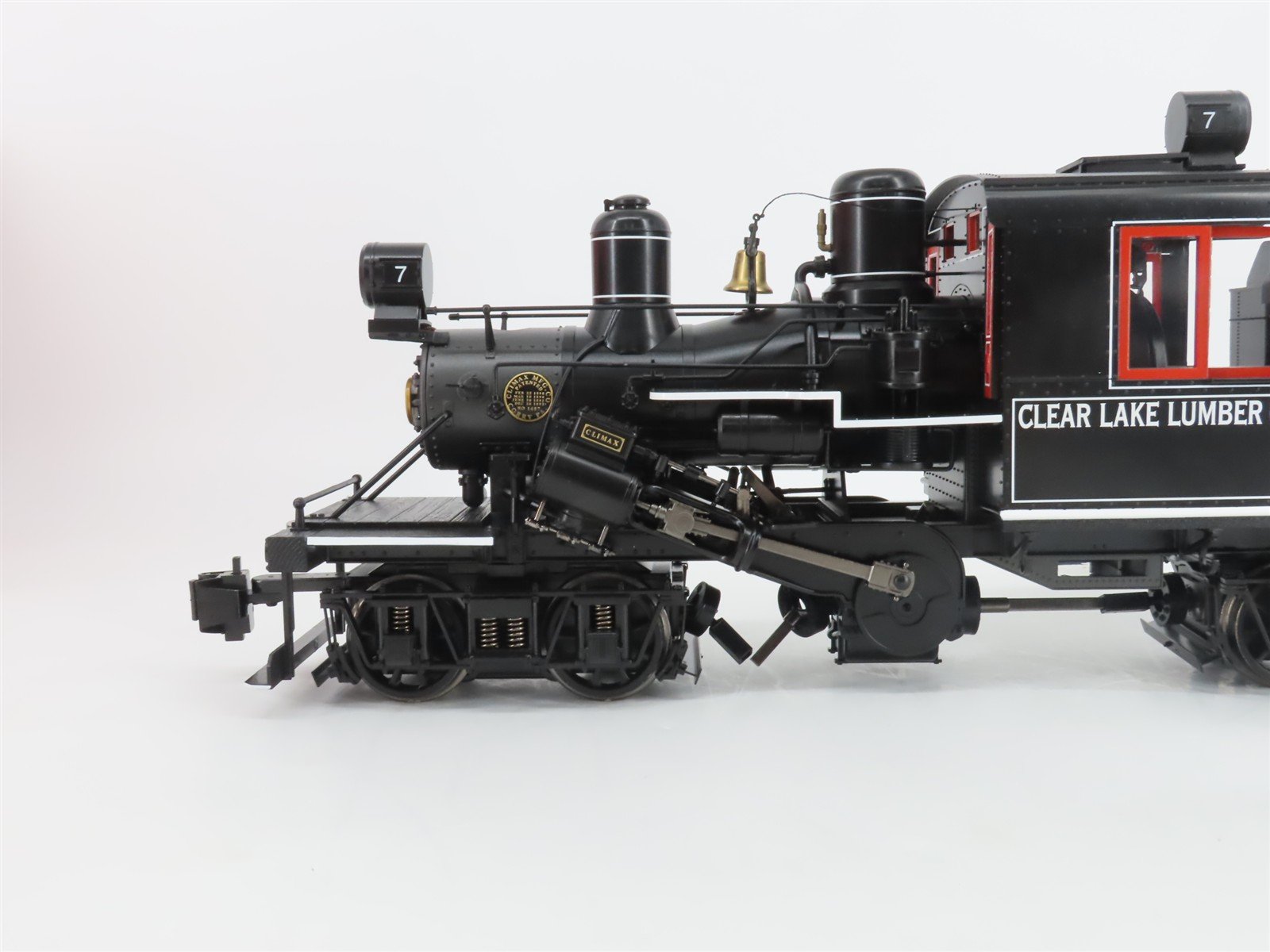 G Scale Bachmann 86093 Clear Lake Lumber Two-Truck Climax Steam #7 wDCC & Sound