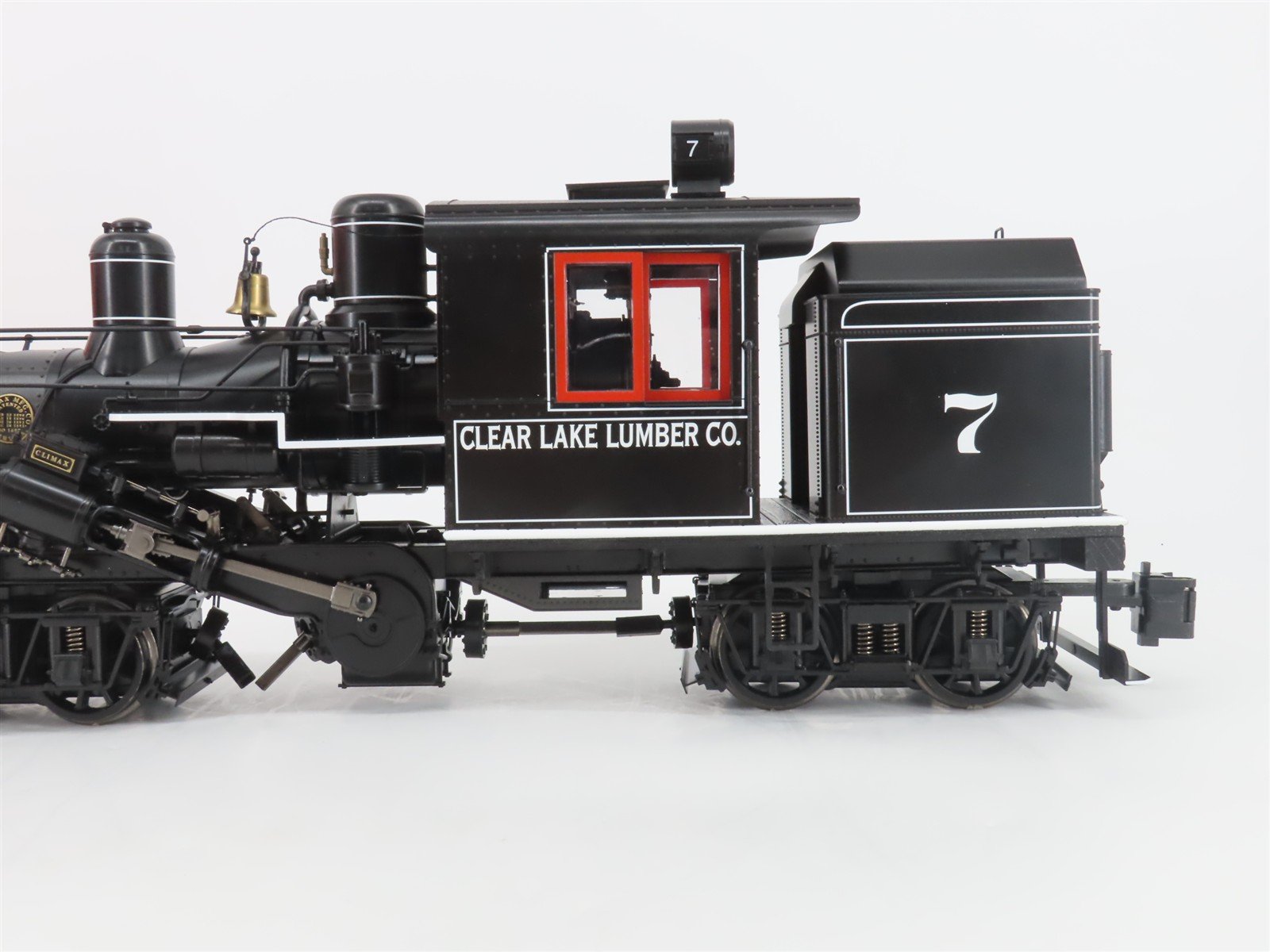 G Scale Bachmann 86093 Clear Lake Lumber Two-Truck Climax Steam #7 wDCC & Sound