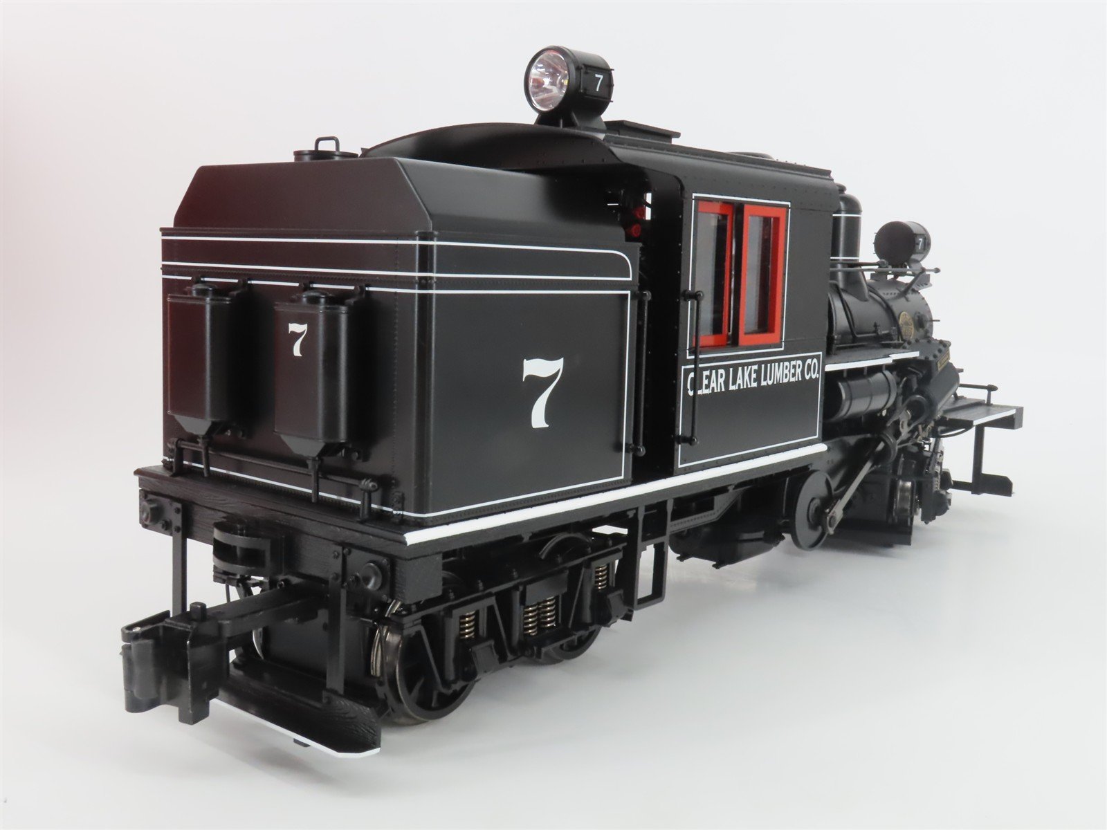 G Scale Bachmann 86093 Clear Lake Lumber Two-Truck Climax Steam #7 wDCC & Sound