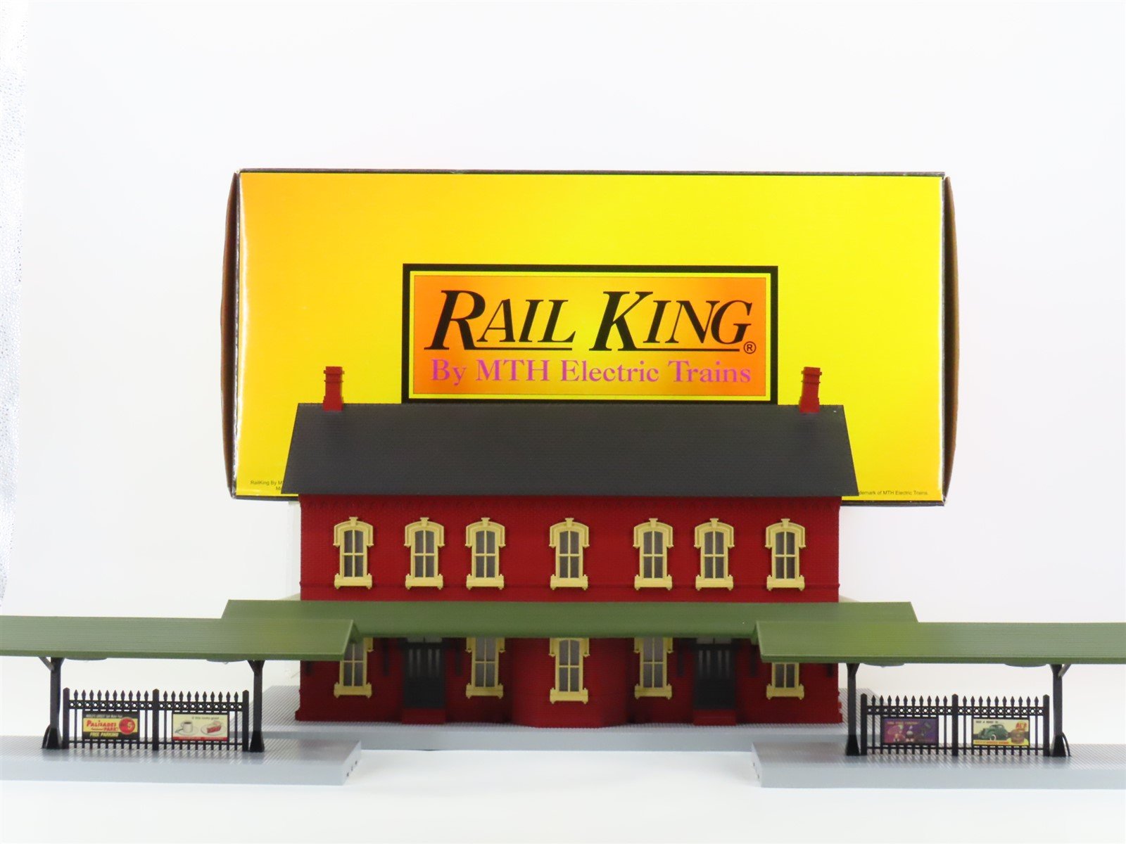 O Scale MTH 30-90094 Dark Red Stone Passenger Station w/Dual Platforms