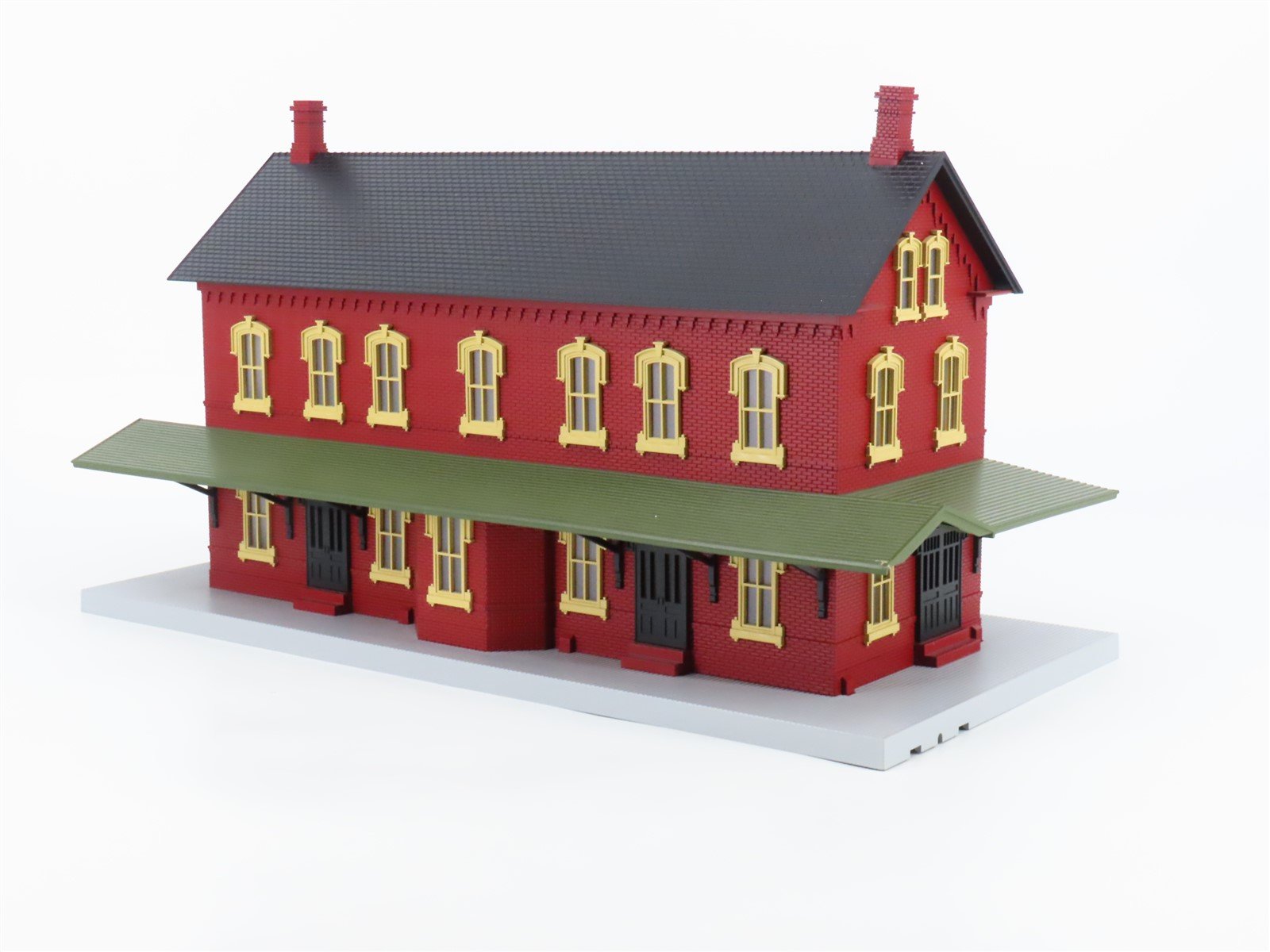 O Scale MTH 30-90094 Dark Red Stone Passenger Station w/Dual Platforms