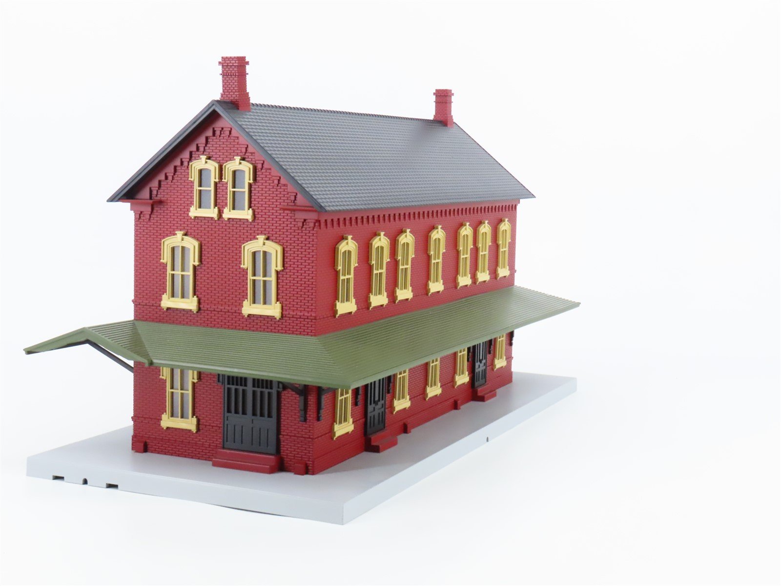 O Scale MTH 30-90094 Dark Red Stone Passenger Station w/Dual Platforms
