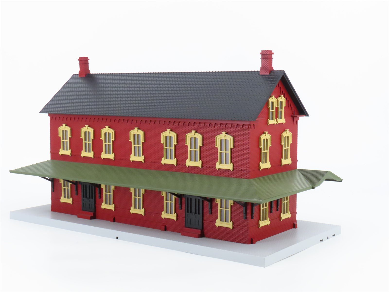 O Scale MTH 30-90094 Dark Red Stone Passenger Station w/Dual Platforms