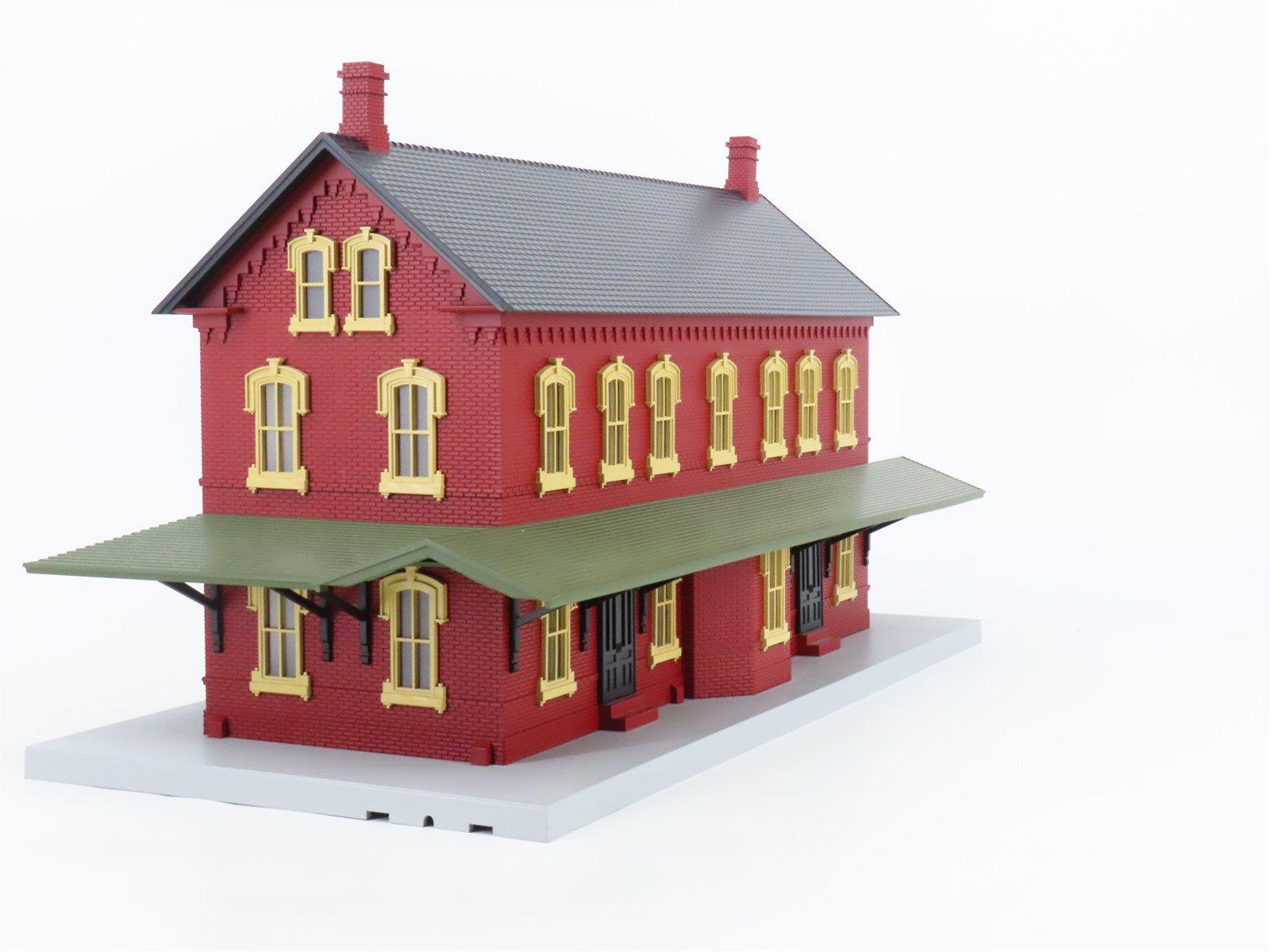O Scale MTH 30-90094 Dark Red Stone Passenger Station w/Dual Platforms