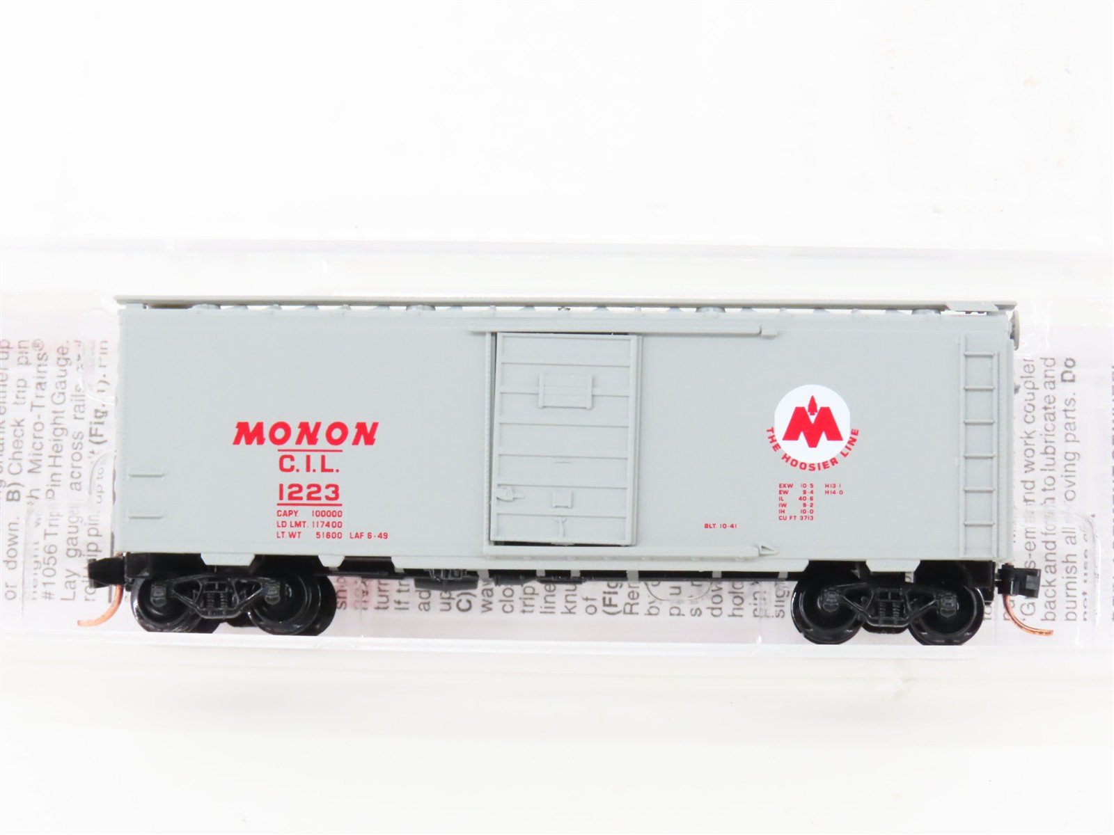 N Micro-Trains MTL 20576 CIL Monon "Hoosier Line" 40' Standard Boxcar #1223