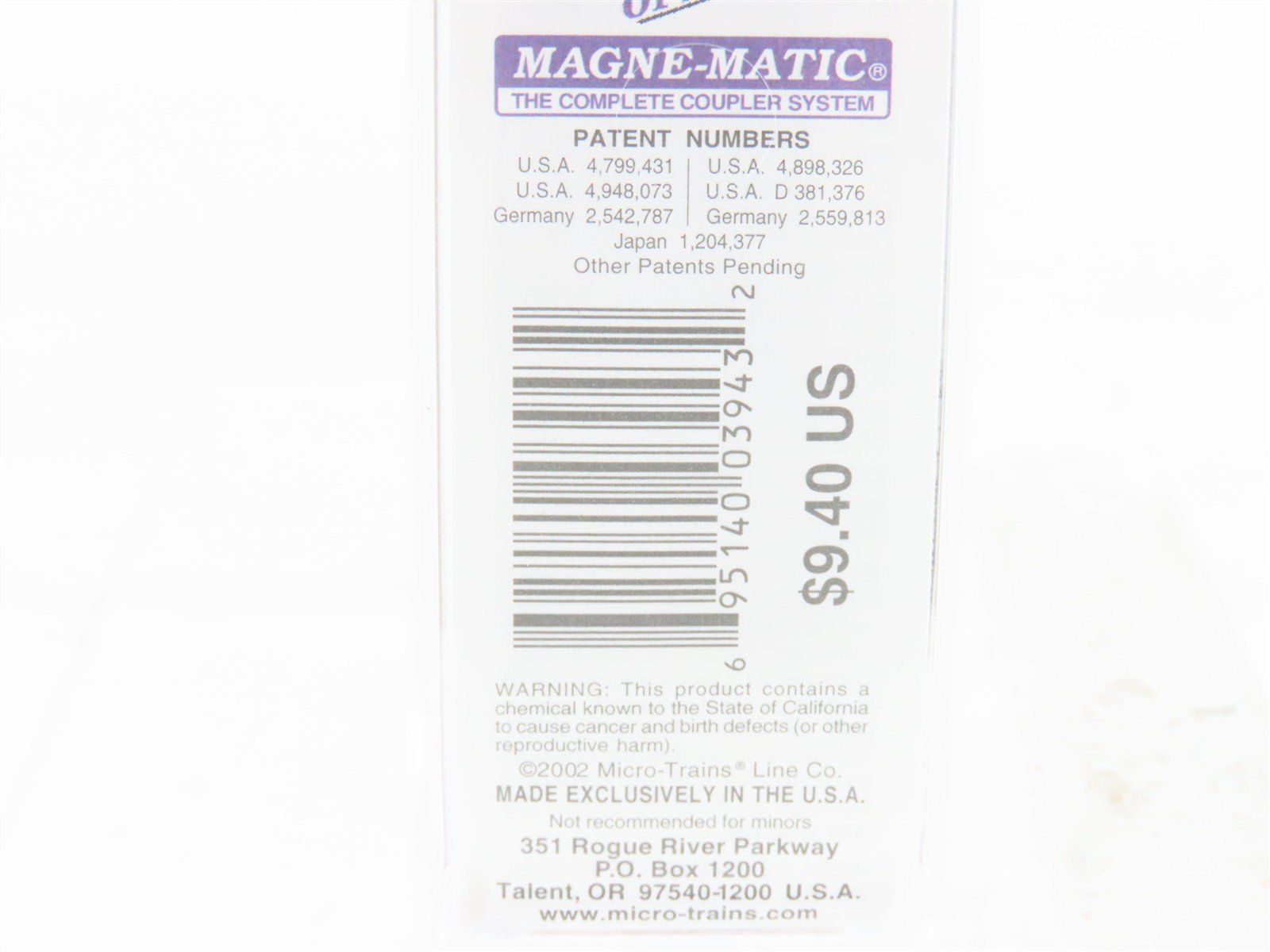 N Scale Micro-Trains MTL 20001 Unlettered Dimensional 40' Standard Boxcar