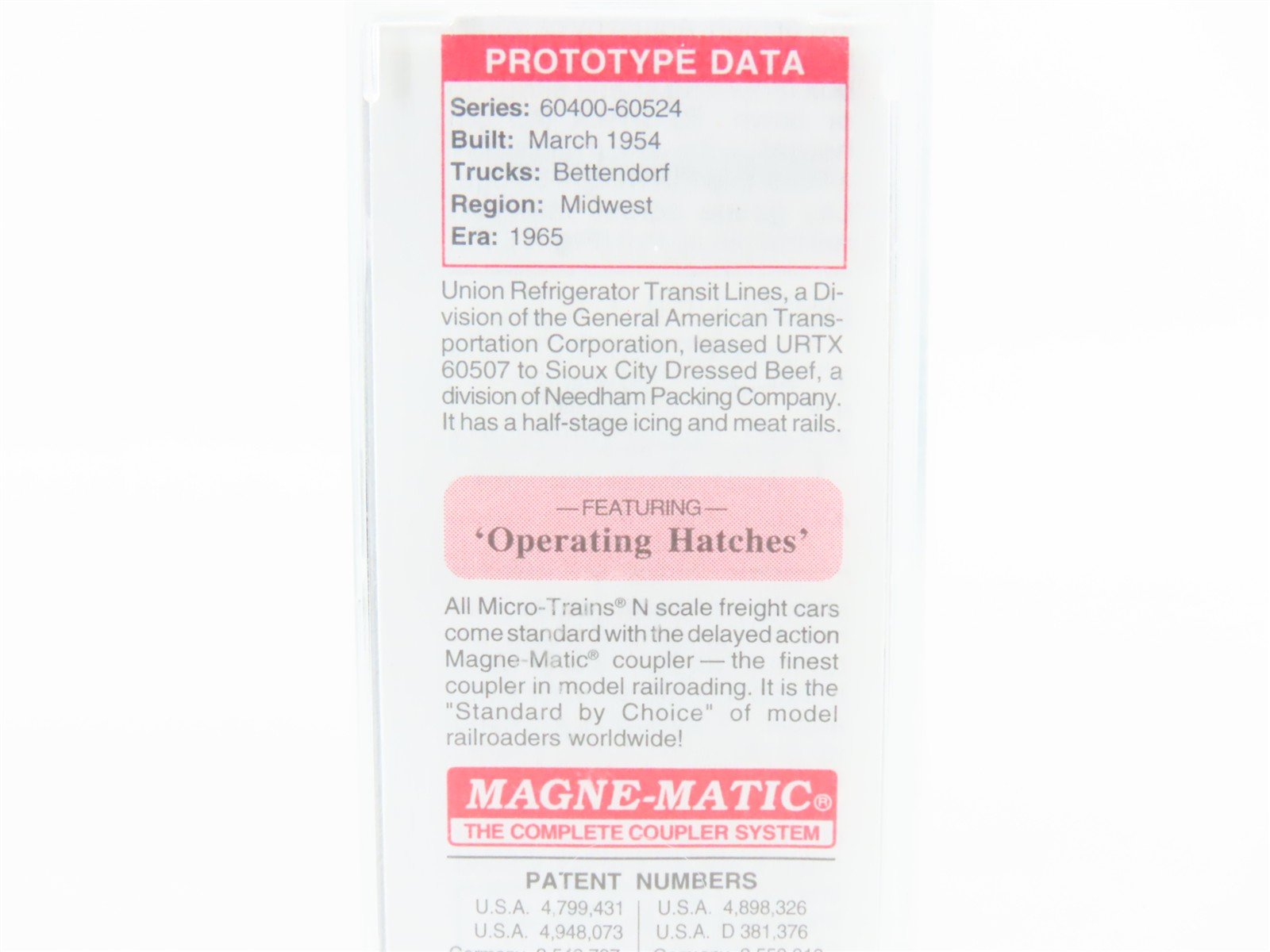 N Micro-Trains MTL 05900140 URTX Needham Packing 40' Steel Ice Reefer #60507