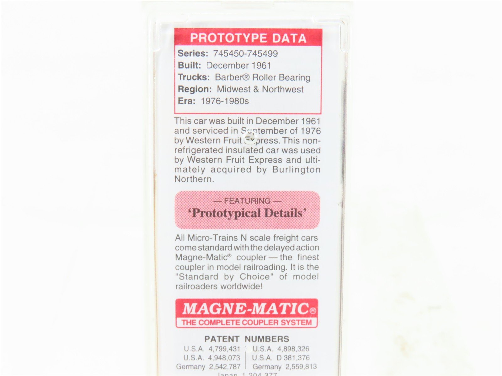 N Micro-Trains MTL 03800161 BN Burlington Northern 50' Standard Boxcar #745452