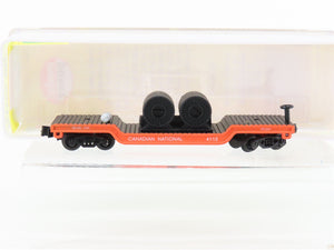 N Model Power 84112 CN Canadian National Drop Center Flatcar #4112 w/ Figures