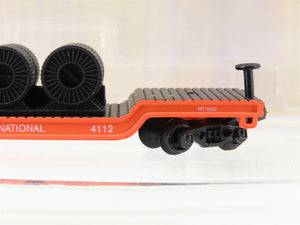 N Model Power 84112 CN Canadian National Drop Center Flatcar #4112 w/ Figures