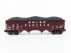 O Gauge 3-Rail MTH UP Union Pacific 4-Bay Open Hopper #37463 w/ Coal Load