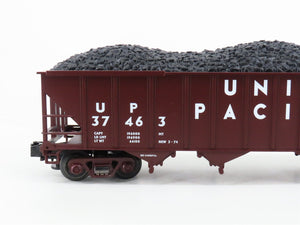 O Gauge 3-Rail MTH UP Union Pacific 4-Bay Open Hopper #37463 w/ Coal Load