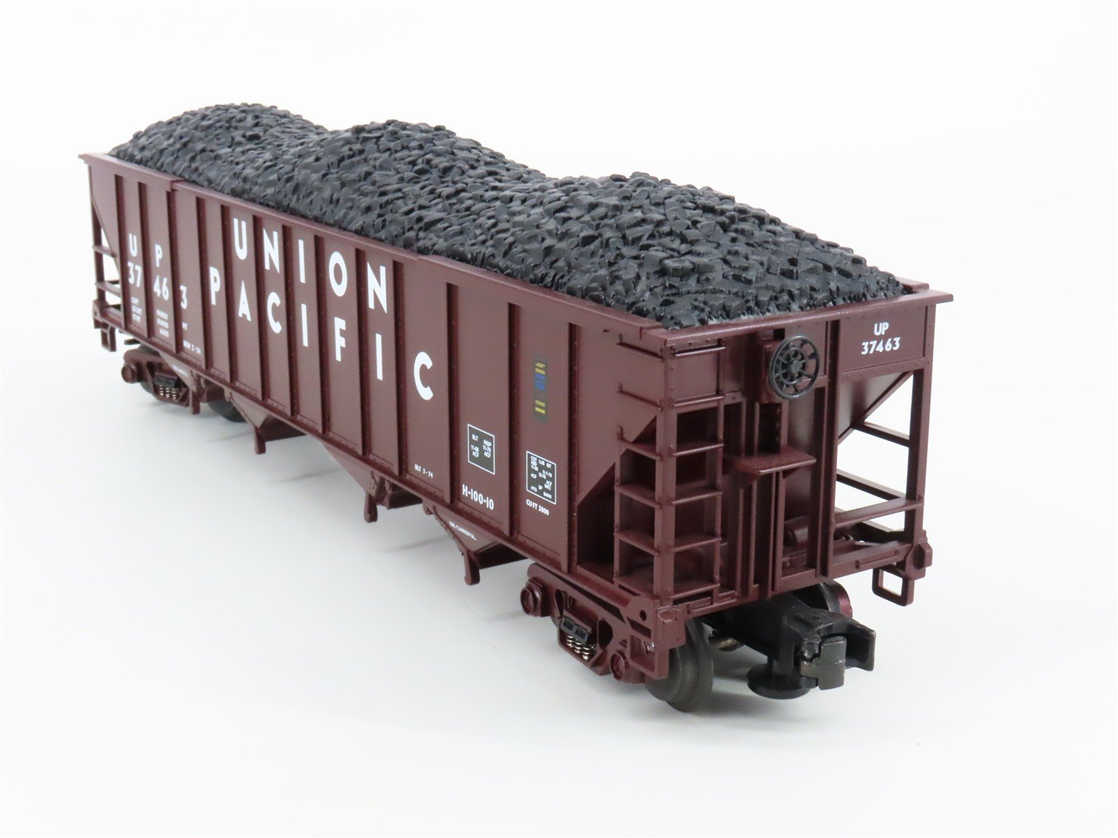O Gauge 3-Rail MTH UP Union Pacific 4-Bay Open Hopper #37463 w/ Coal Load