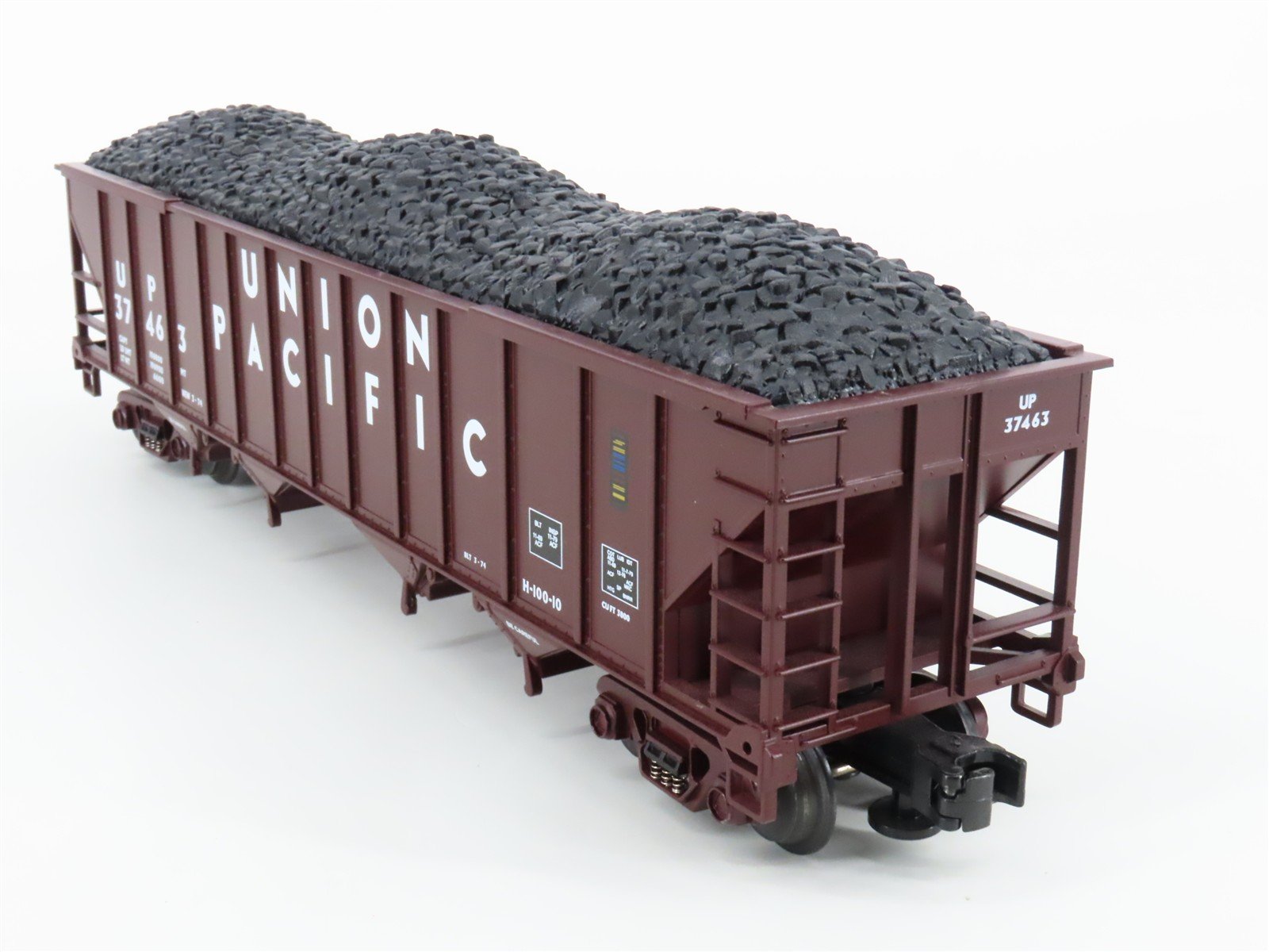O Gauge 3-Rail MTH UP Union Pacific 4-Bay Open Hopper #37463 w/ Coal Load
