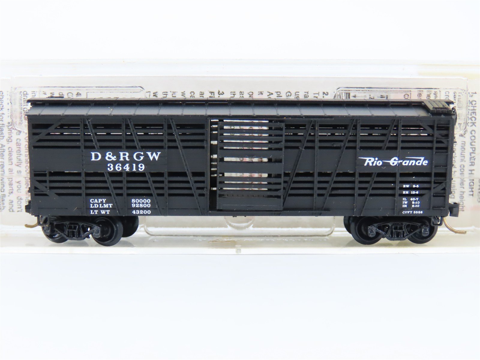 N Scale Micro-Trains MTL 35090 DRGW Rio Grande 40' Despatch Stock Car #36419