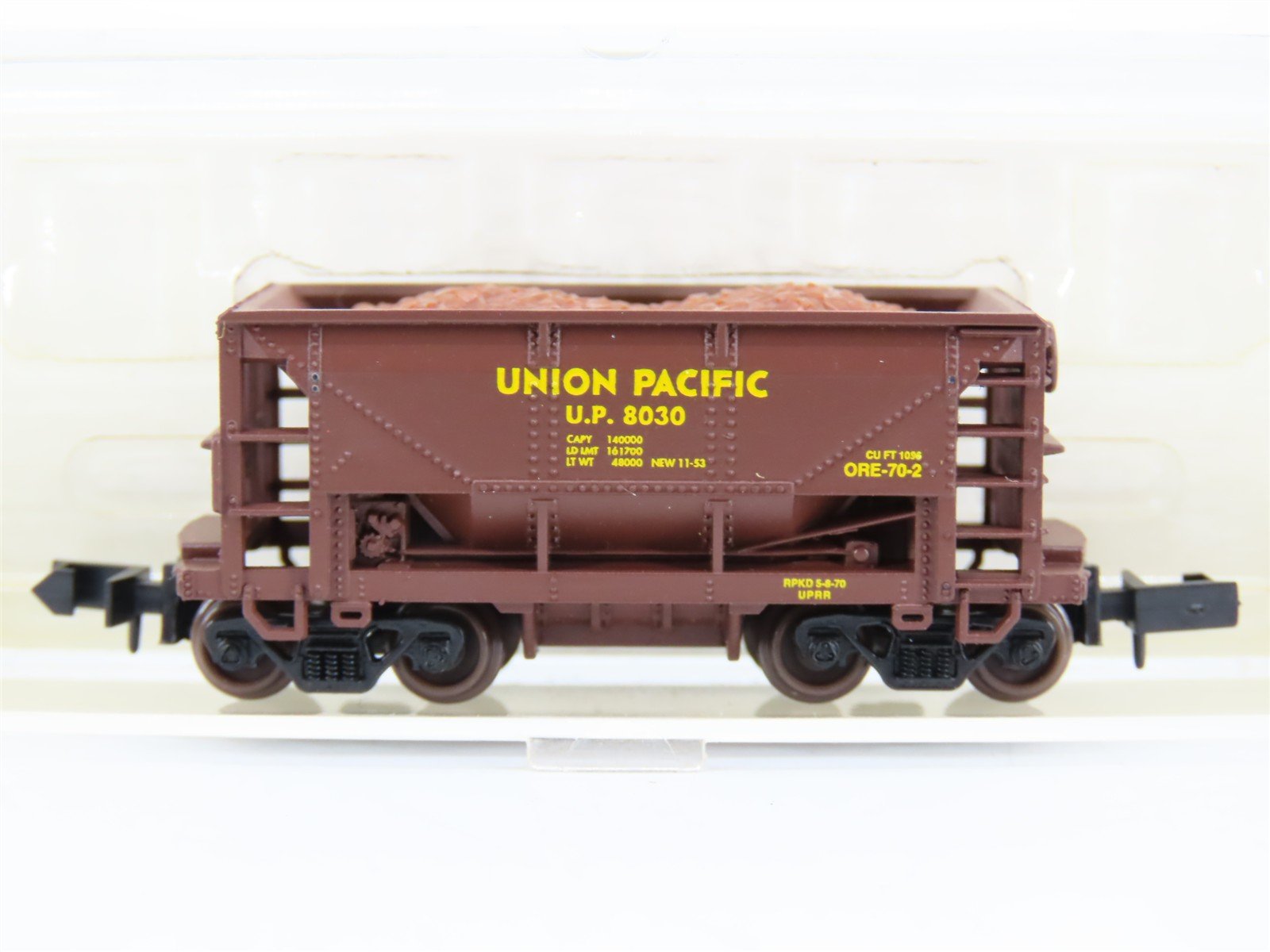 N Scale Atlas 32131 UP Union Pacific 70-Ton Ore Hopper Car #8030 w/Ore Load