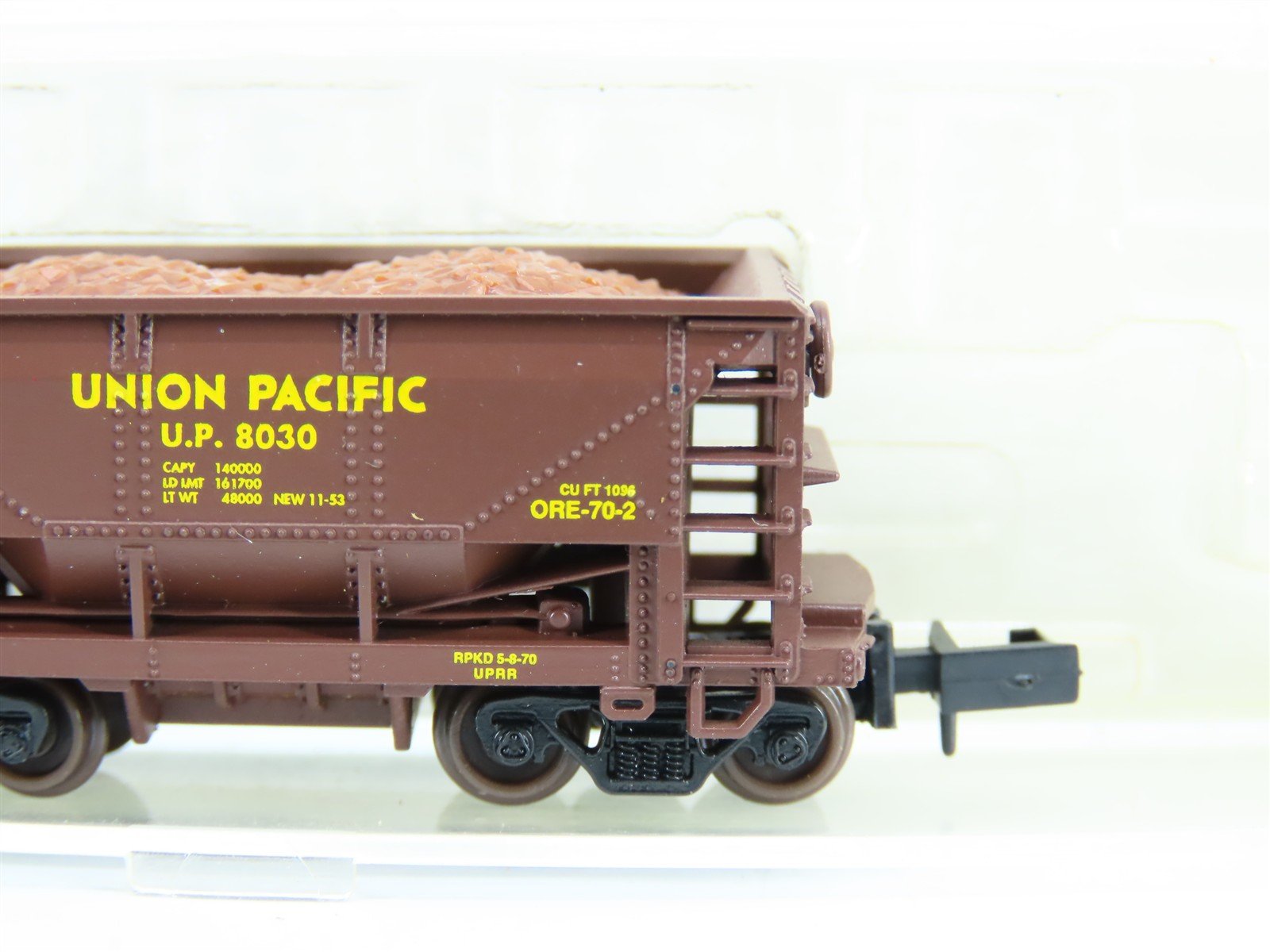 N Scale Atlas 32131 UP Union Pacific 70-Ton Ore Hopper Car #8030 w/Ore Load