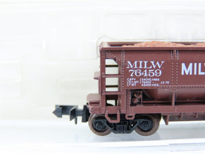 N Scale Atlas 3206 MILW Milwaukee Road 70-Ton Ore Hopper Car #76459 w/Ore Load