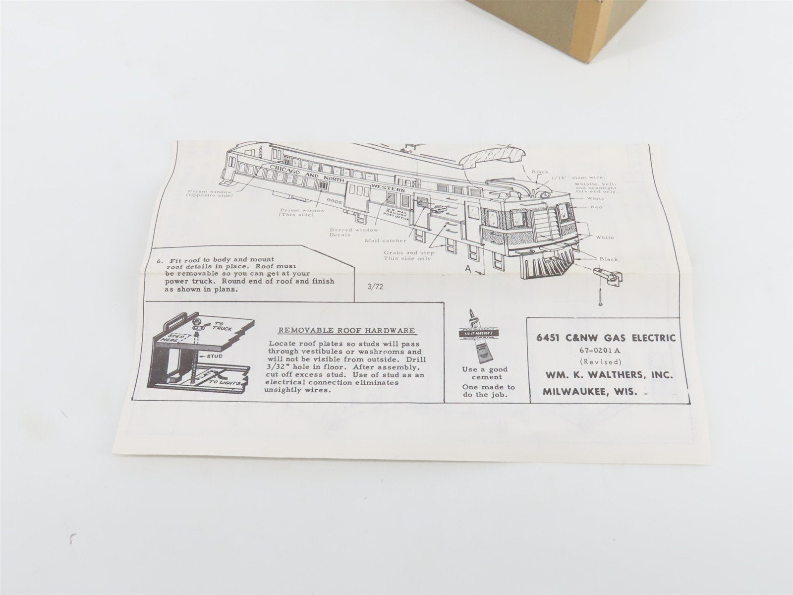 HO Walthers Kit #933-6451 Undecorated EMC Gas Electric Doodlebug - Unpowered