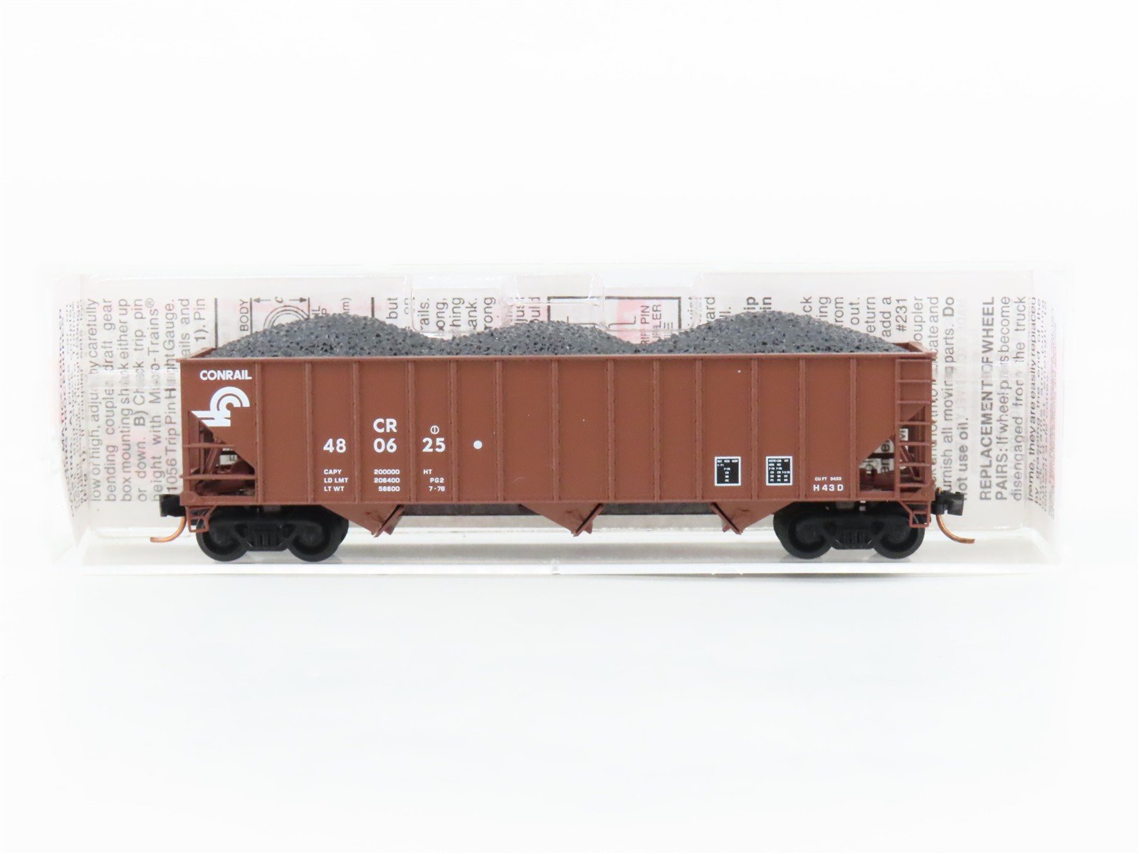 N Scale Micro-Trains MTL 108030 CR Conrail 100-Ton 3-Bay Hopper #480625 w/ Load