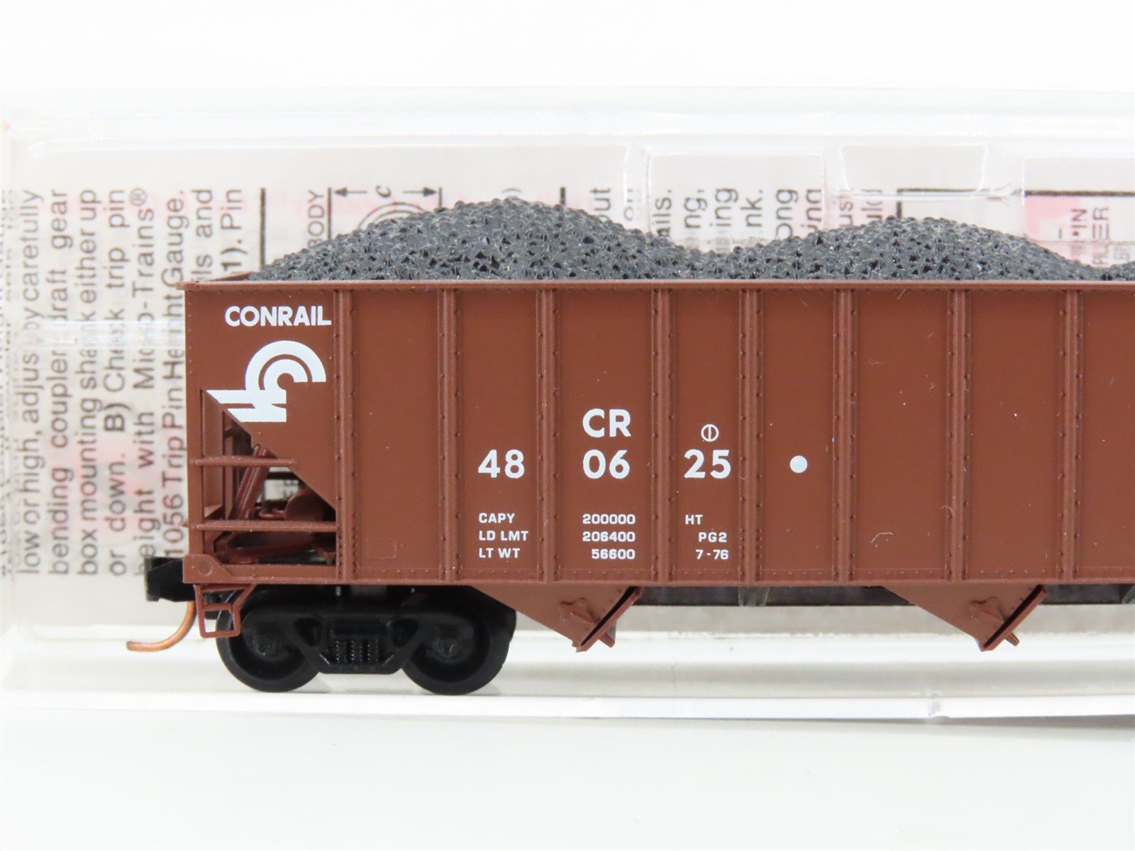 N Scale Micro-Trains MTL 108030 CR Conrail 100-Ton 3-Bay Hopper #480625 w/ Load