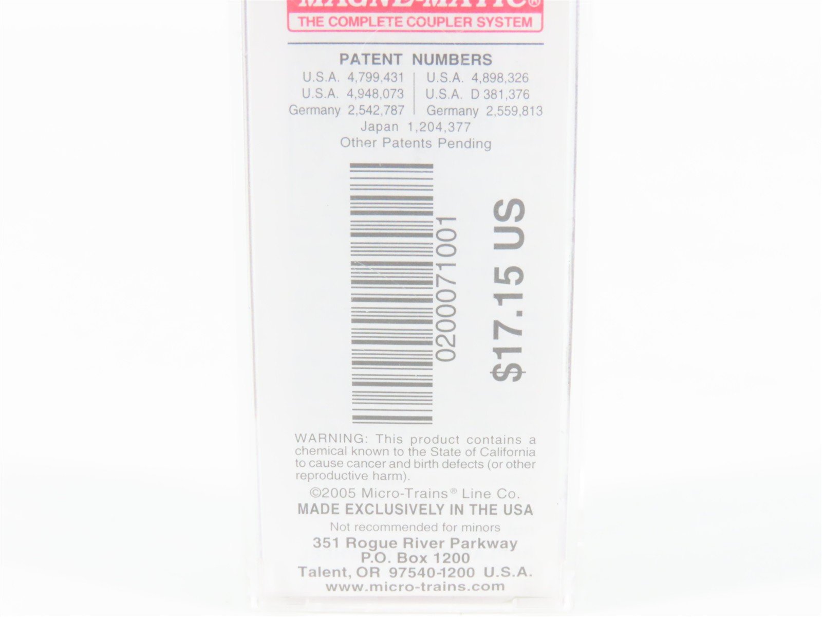 N Scale Micro-Trains MTL 02000710 UP Union Pacific 40' Boxcar #198850