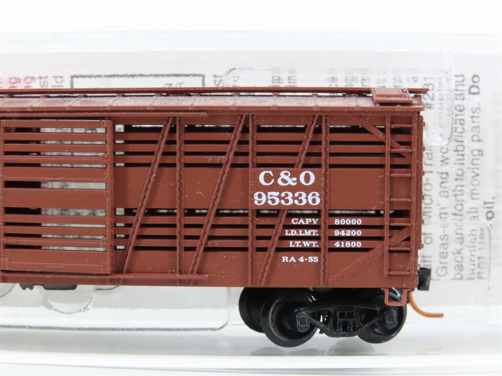 N Scale Micro-Trains MTL 35180 C&O Chesapeake & Ohio 40' Stock Car #95336