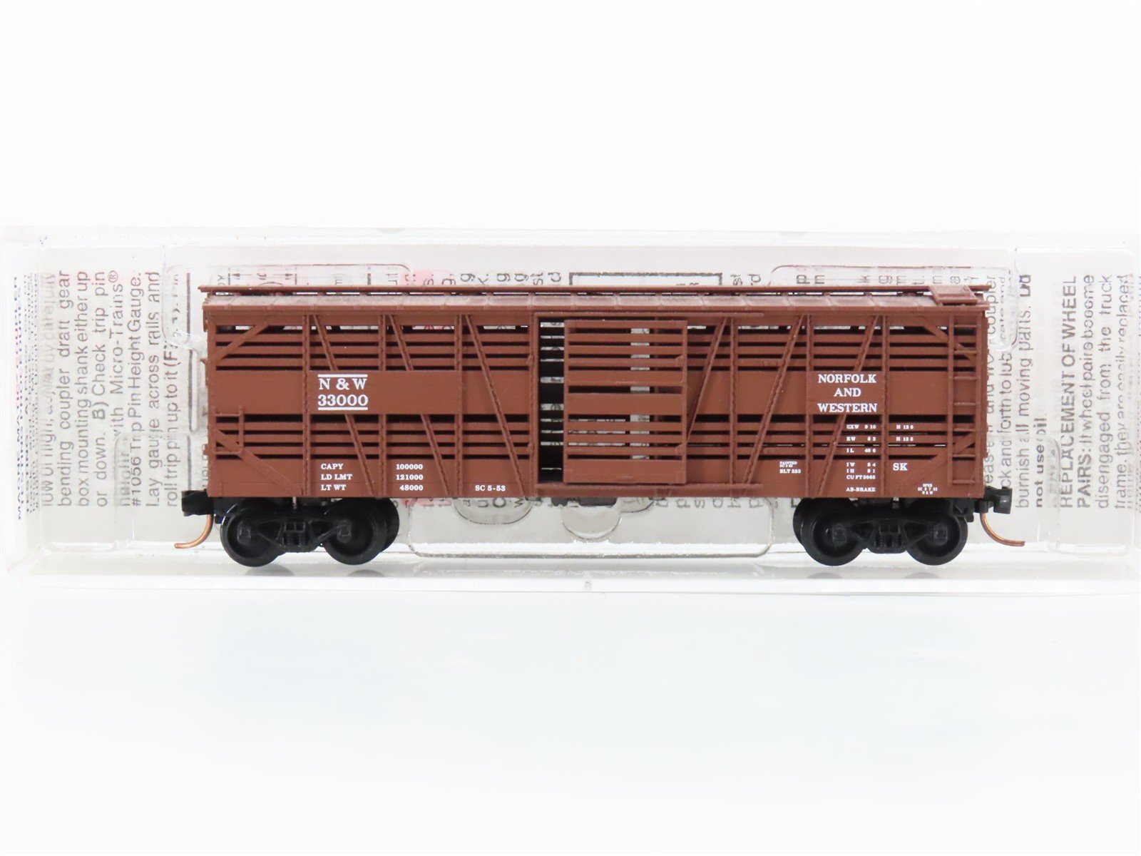 N Scale Micro-Trains MTL 35150 N&W Norfolk & Western 40' Stock Car #33000