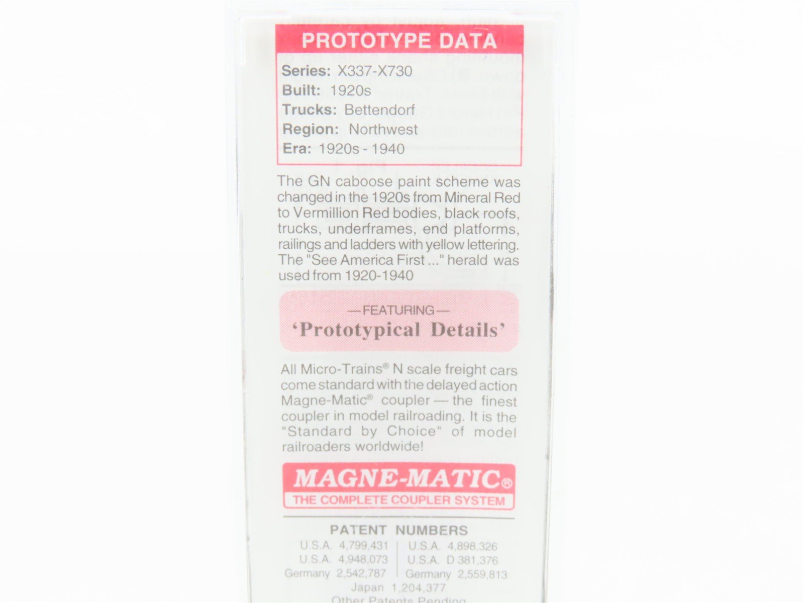 N Scale Micro-Trains MTL 51110 GN Great Northern 34' Wood Sheathed Caboose #X619