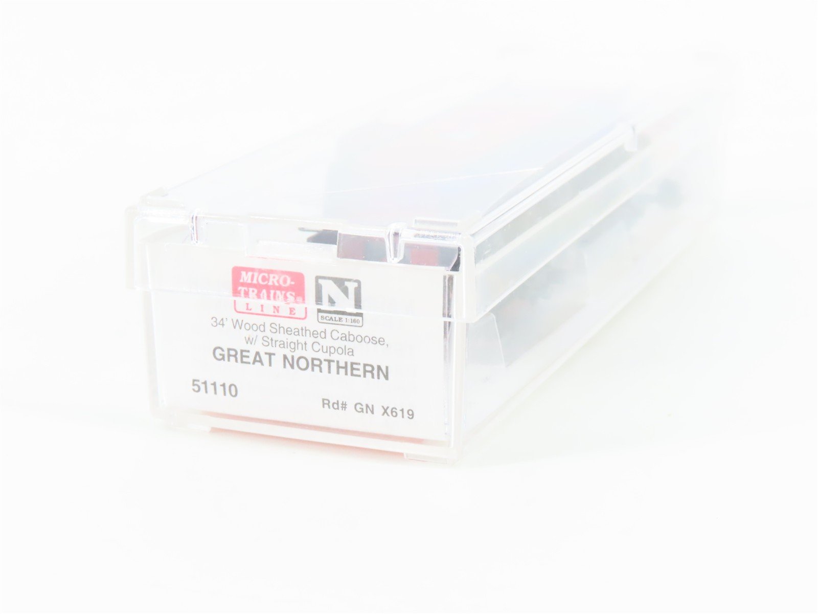 N Scale Micro-Trains MTL 51110 GN Great Northern 34' Wood Sheathed Caboose #X619