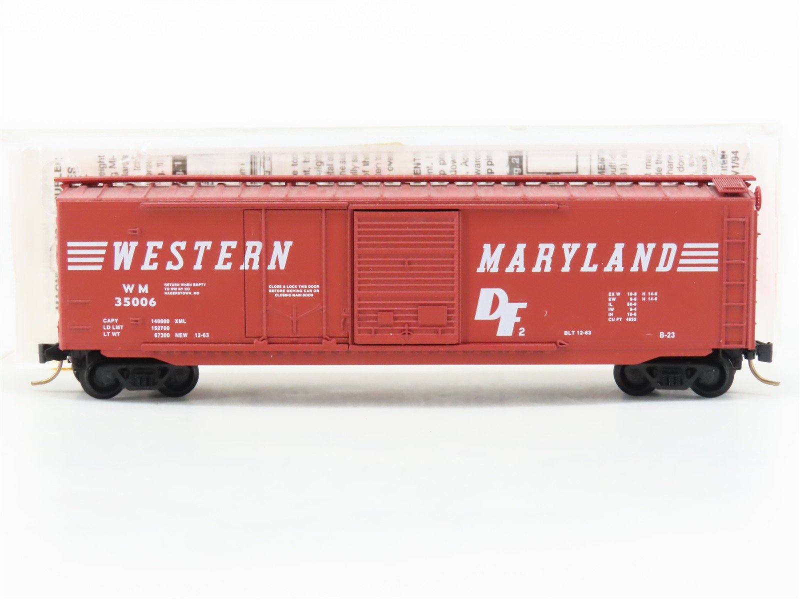 N Scale Micro-Trains MTL 33070 WM Western Maryland 50' Boxcar #35006