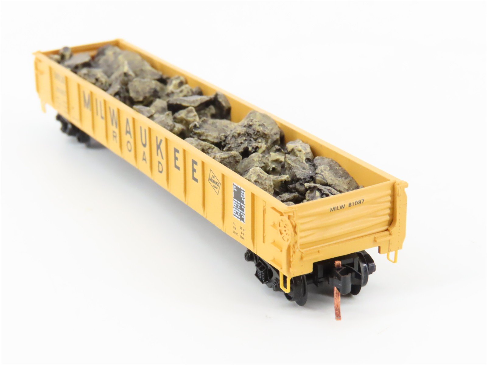 N Scale Micro-Trains MTL 48110.1 MILW Milwaukee Road 50' Gondola #81087 w/ Load