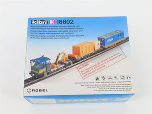 HO Scale Kibri Kit 16602 BULLOK Diesel Rail Tractor w/ 2 Flat Cars - Unpowered