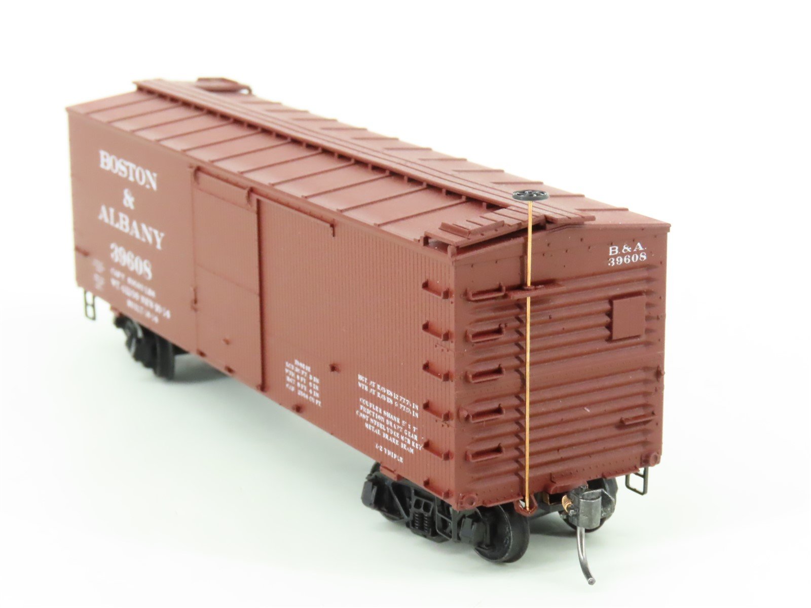 HO Scale Accurail 13061 B&A Boston & Albany 36' Wood Box Car #39608 - Upgraded
