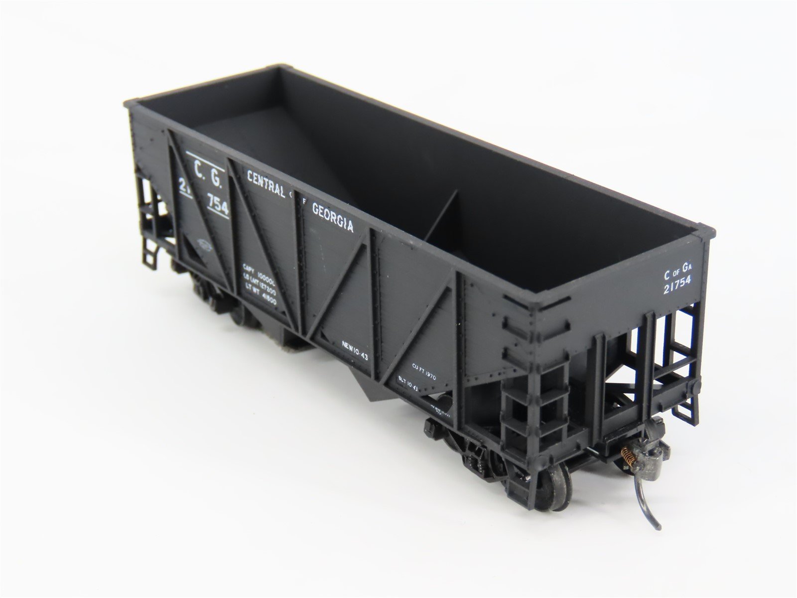 HO Accurail 2722 CG Central of Georgia 2-Bay Wood-Side Hopper #21754 - Upgraded