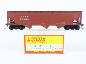 HO Scale Accurail 7501.1 ATSF Santa Fe 3-Bay Offset Hopper #183649 - Upgraded