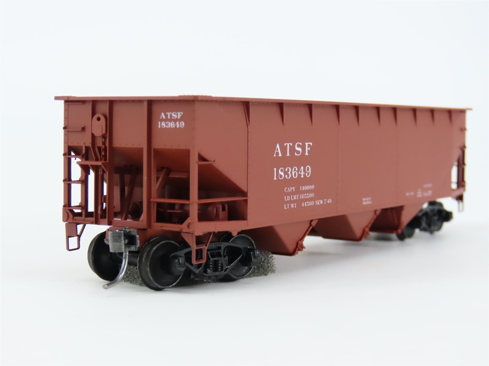 HO Scale Accurail 7501.1 ATSF Santa Fe 3-Bay Offset Hopper #183649 - Upgraded